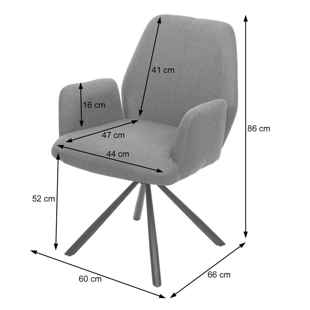 ESSZIMMERSTUHL Grau - Grau, Textil (60/86/66cm) - MCW