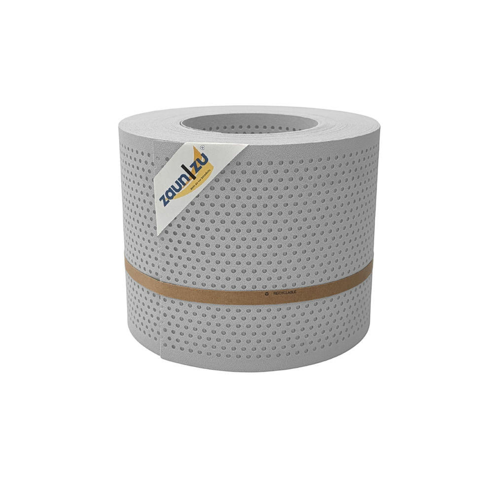 SICHTSCHUTZSTREIFEN PP Premium Gelocht 20 Prozent Streifen Lichtgrau 26m - Hellgrau, Kunststoff (2600/19cm) - ZAUN|ZU