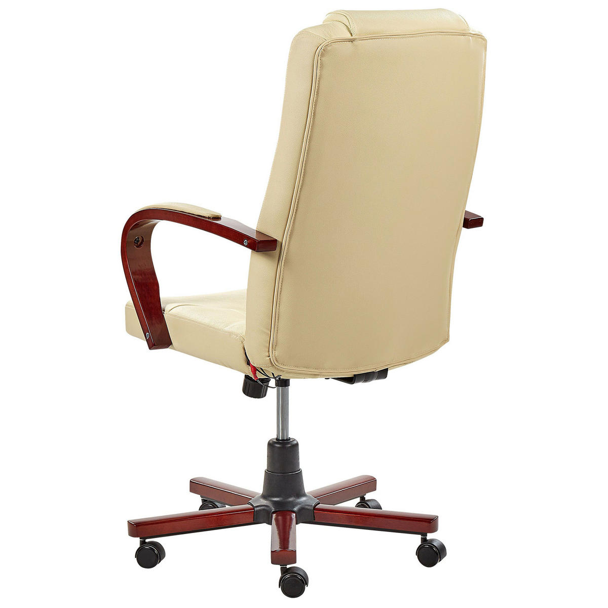 BÜROSTUHL Leder Beige Diamond - Beige, Holz/Fell (67/114/67cm) - Beliani
