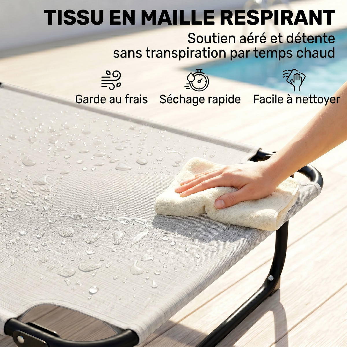 GARTENLIEGE Creme 1 Stück - Creme, Textil (72/89/145cm) - GiPP