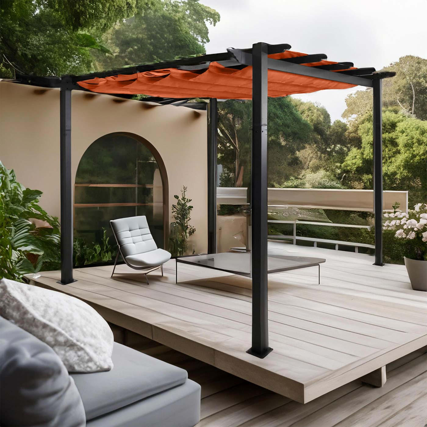 PERGOLA Rotbraun - Rotbraun, Textil (300/240/300cm) - MCW