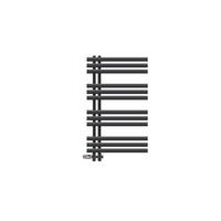 KOUPELNOVÝ radiátor Iron EM 600 x 1000 mm antracitový s průchozím ventilem - antracitová, kov (60/100/3cm) - LuxeBath