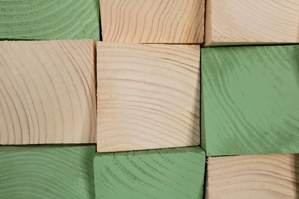 HOLZBILD Grün 98/55 cm - Grün, Holz (8/55cm) - KUNSTLOFT