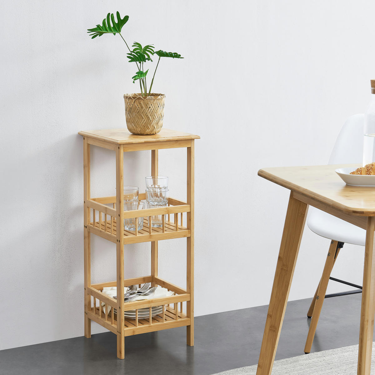 STANDREGAL Pyhäjärvi - Naturfarben, Holz (33/79/33cm) - [en.casa]