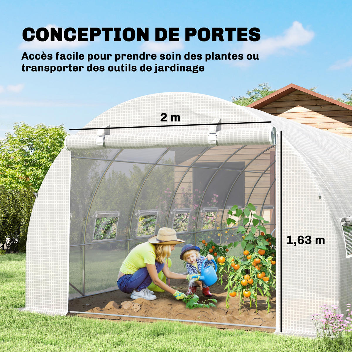 GEWÄCHSHAUS DE-12033 24 m² mit 16 Fenstern & Tür Weiß - Weiß, Kunststoff (300/200/800cm) - ComfortXL