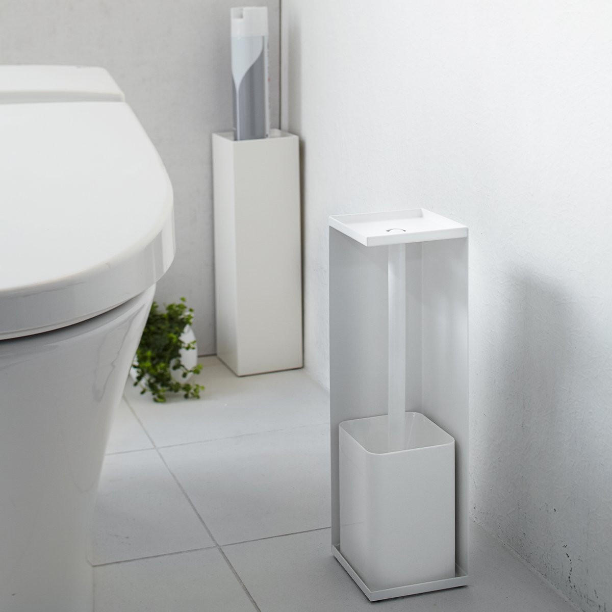 YAMAZAKI Tower 7850 Toilettenpapierhalter in Weiß – Stilvolle und praktische Aufbewahrung - Weiß, Metall (11.5/38.5/11.5cm) - Yamazaki