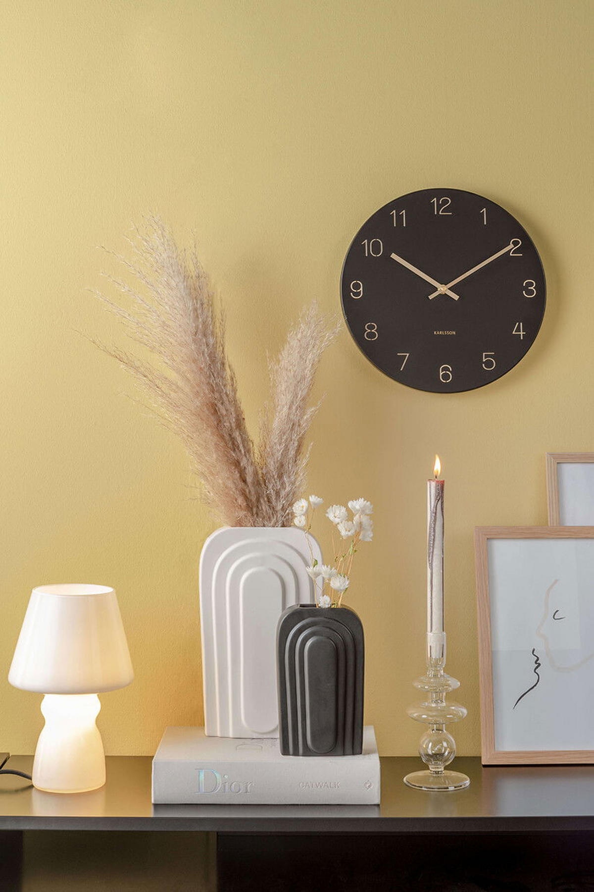 WANDUHR Schwarz 30x30cm - Schwarz, Metall (30/30/4cm) - ONZENO