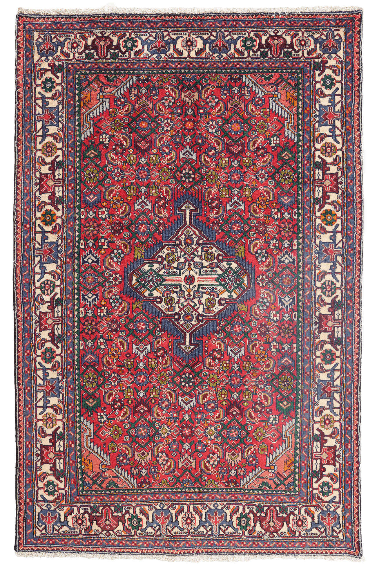 TEPPICH Assadabad Rot 190/122 cm Schurwolle - Rot, Textil (122/190cm) - Looma