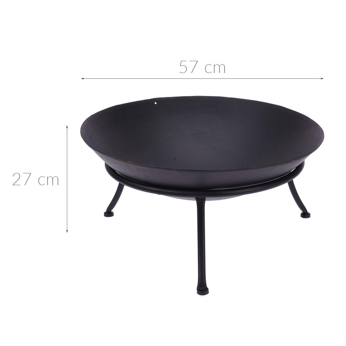 FEUERSCHALE Gusseisen Ø 57 cm schwarz - Schwarz, Metall (57/27/57cm)