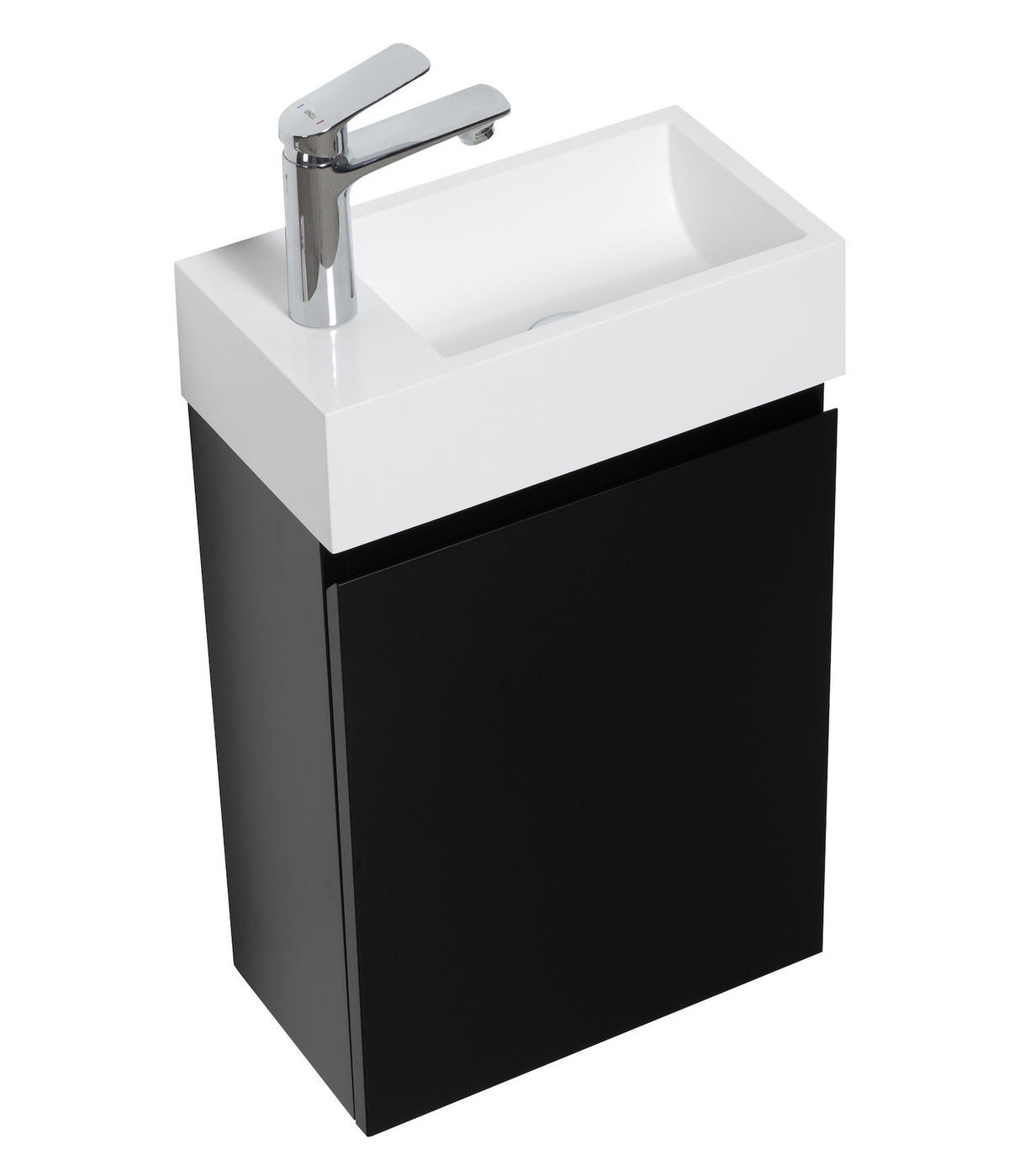 GÄSTE-WC-MÖBELSET Angela 2 Teile Schwarz Matt - 40 x 22 x 64 cm - Schwarz, Holz (40/52/22cm) - Badplaats