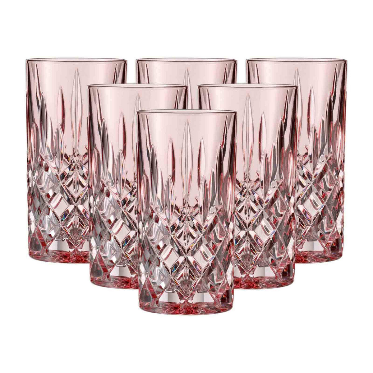LONGDRINKGLÄSER Noblesse Colors Rosé 395 ml 6er Set - Rosa, Glas (0.395L) - Nachtmann