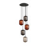 GALERIELEUCHTE Velo 5-flammig Mehrfarbig Ø 25cm - Multicolor/Schwarz, Glas (25/25/27cm) - s.luce