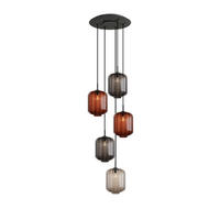 GALERIELEUCHTE Velo 5-flammig Mehrfarbig Ø 25cm - Multicolor/Schwarz, Glas (25/25/27cm) - s.luce