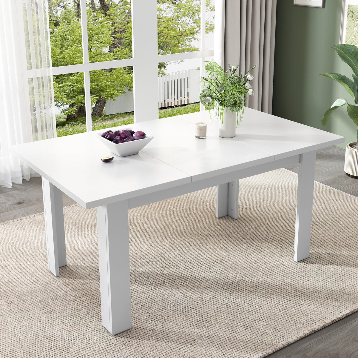 ESSTISCH 120/70 cm in Weiß mit Stauraum und klappbarer Tischplatte - Weiß, Holzwerkstoff (120/70/75cm) - Flora Grace