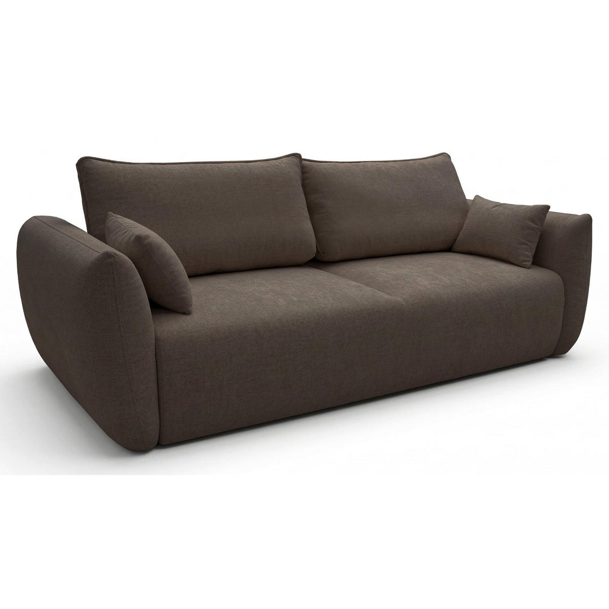 3-SITZER SCHLAFSOFA Zordo Chenille Braun - Schwarz/Braun, Kunststoff/Textil (238/91/102cm) - Selsey