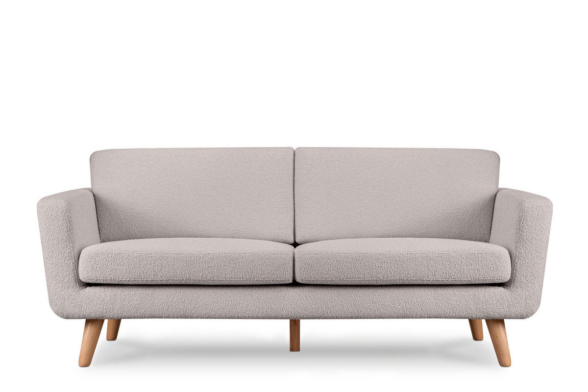 3-SITZER-SOFA TAGIO mit Armlehnen, Hellgrau - Hellgrau/Braun, Buchenholz/Textil (88/80/190cm) - KONSIMO®