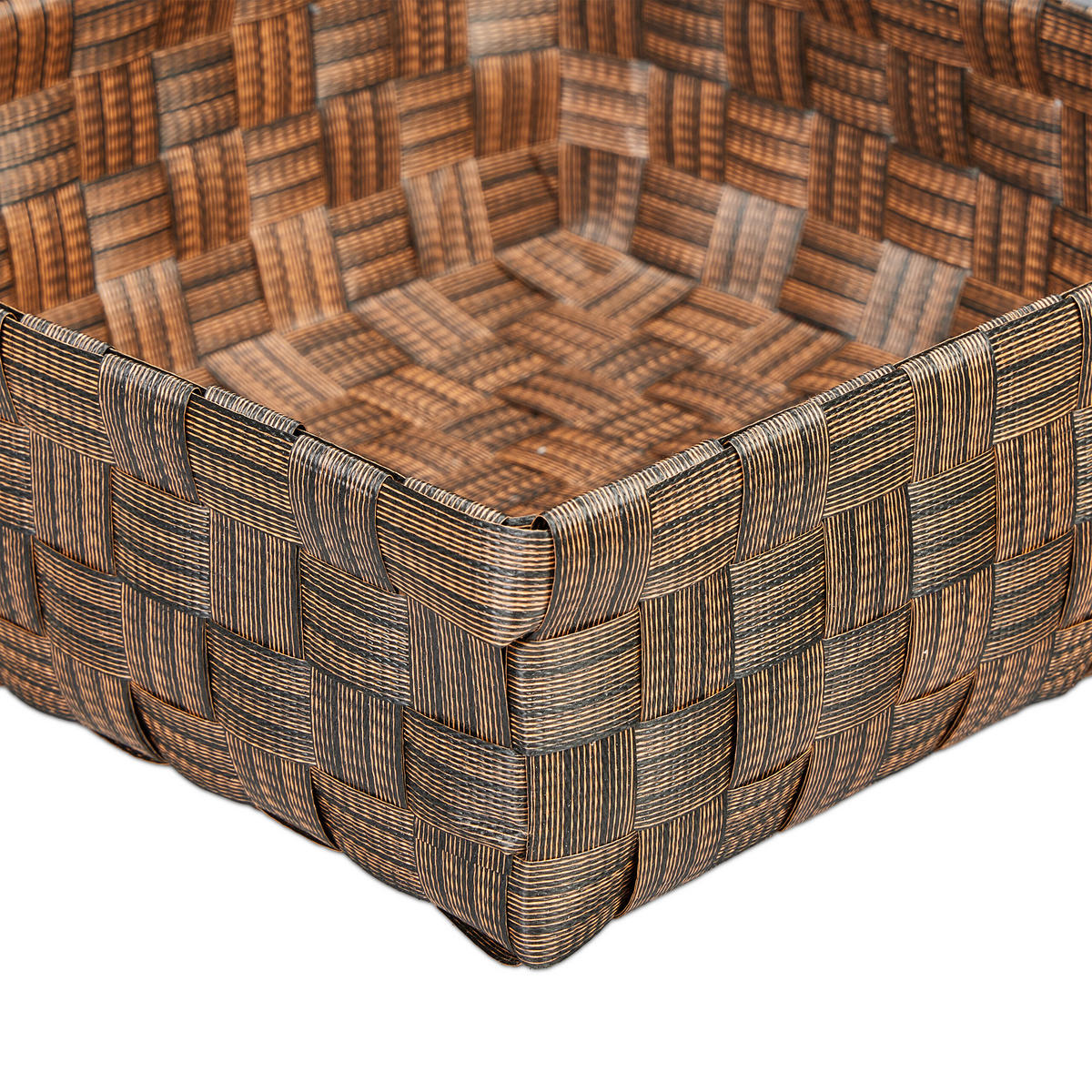 4XÚLOŽNÝ kôš - hnedá, kov/plast (23.5/23.5/8.5cm) - Relaxdays