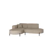 ECKSOFA L-Form Designer Modena Rein stoff Cord Dunkelbeige Links - Beige, Holzwerkstoff (165/236cm) - Kaiser Möbel