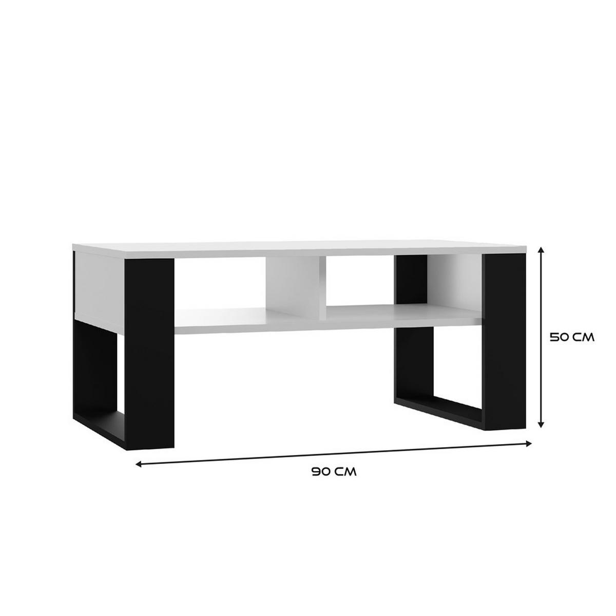 KONZOLOVÝ STOLÍK Biela, Čierna 90/50/58 - čierna/biela, kompozitné drevo (58/90/50cm) - RAUMHIRSCH FURNITURE