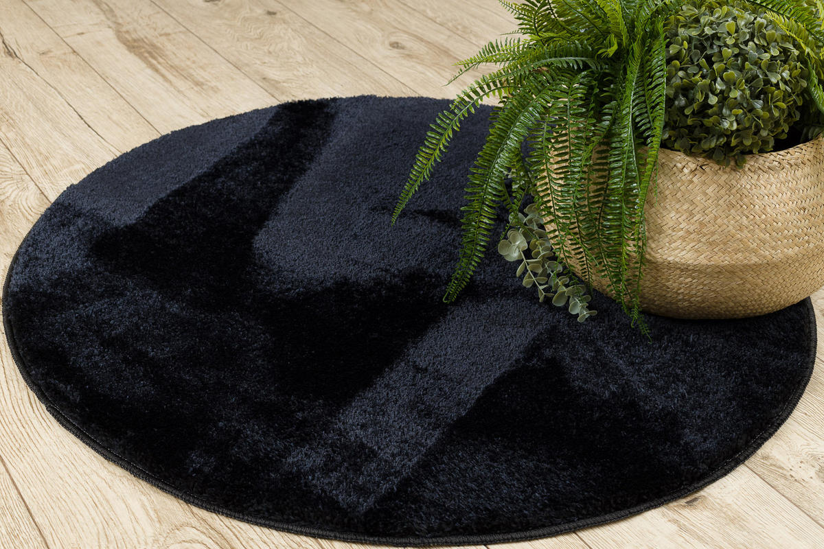 BADTEPPICH SANTA Kreis 100 cm - Schwarz, Textil (100/100cm) - rugsX
