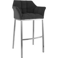 BARHOCKER Metall Dunkelgrau - Edelstahlfarben/Dunkelgrau, Metall (64/110/48cm) - CLP