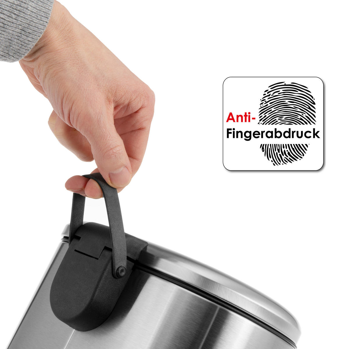 TRETEIMER 6 Liter BARBENA, silber, Edelstahl - Edelstahlfarben, Metall (24/31/22cm) - bremermann