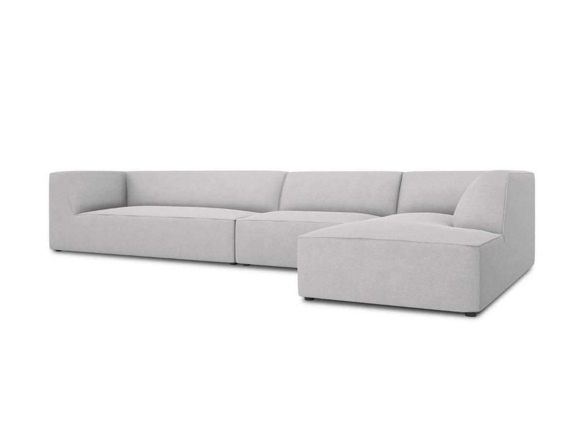 ECKSOFA rechts Ruby aus strukturiertem Stoff hellgrau 5 Sitzplätze - Hellgrau, Textil (180/366cm) - Micadoni