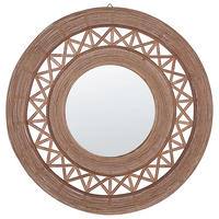WANDSPIEGEL hellbraun Bambusholz 62 cm Cacoma - Braun, Holz (62/62/9cm) - Beliani