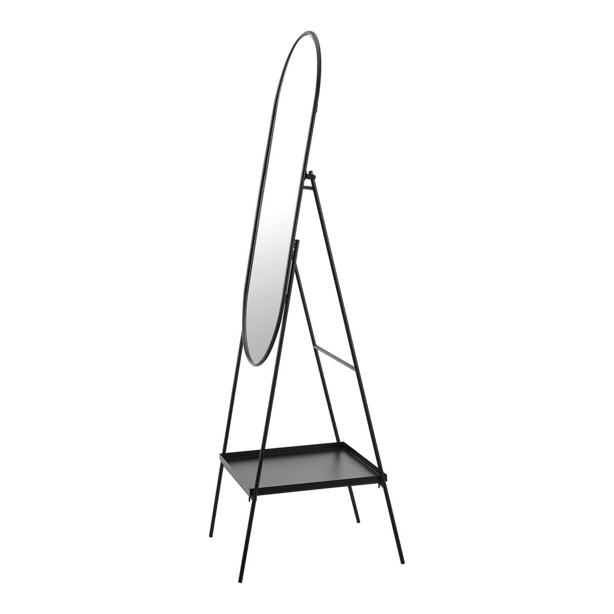STANDSPIEGEL Perano - Schwarz, Glas/Metall (42/160/98cm) - [en.casa]