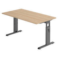 SCHREIBTISCH Serie-O 80/140/74 cm in Eichefarben/Graphitfarben - Eichefarben/Graphitfarben, Holzwerkstoff (80/140/74cm) - bümö