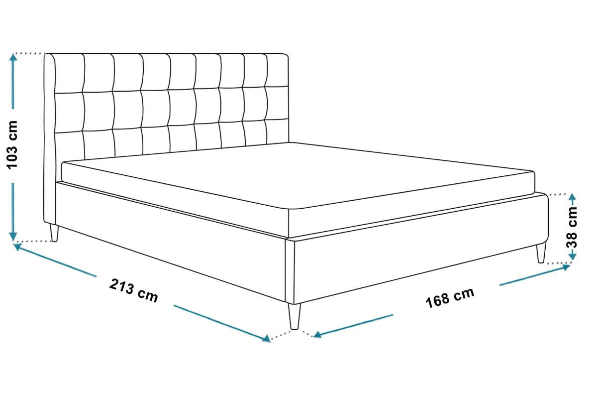 POLSTERBETT LUX Rio mit Kopfteil, 160 x 200 cm, Doppelbett mit Lattenrost aus Holz, Strukturstoff Dunkelgrau, Füße in Farbe: Braun - Dunkelgrau, Holz/Textil (160/200cm) - Alpi-Möbel