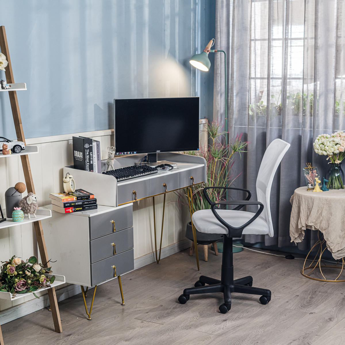 DREHSTUHLSTOFF Weiß - Weiß, Textil (58/84/57cm) - Nordlys