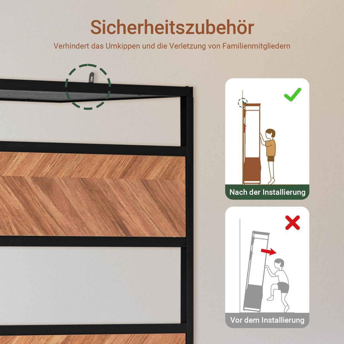 KLEIDERSTÄNDER MIT SITZBANK Vintagebraun-Schwarz - Schwarz/Naturfarben, Holzwerkstoff/Metall (100/180/40cm) - SoBuy