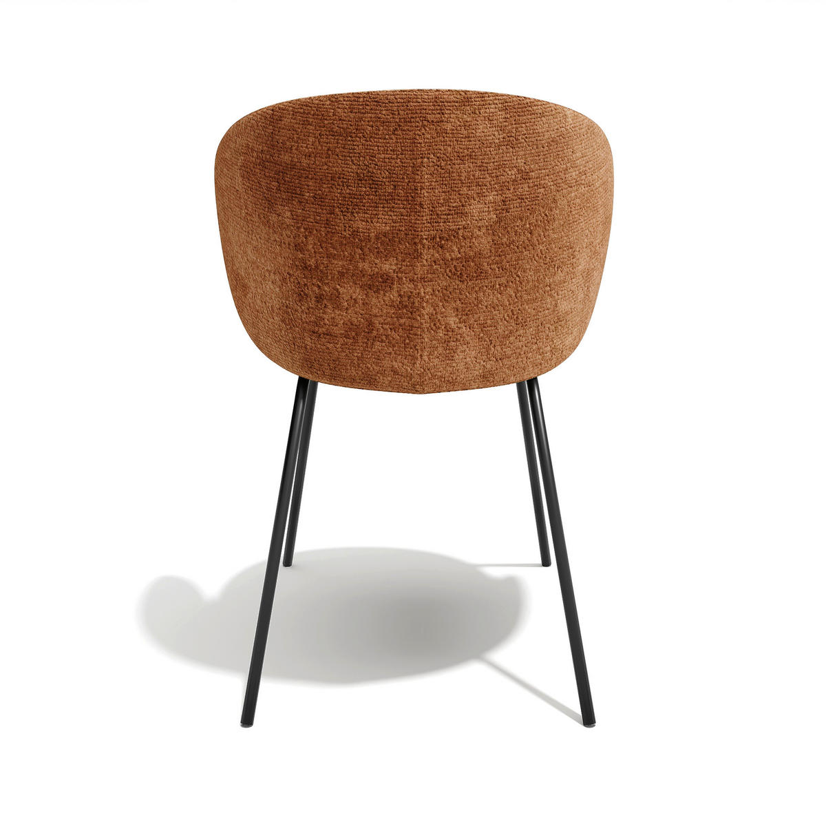 ESSZIMMERSTUHL Texturierter Samt Terracotta 53.5cm - Terra cotta, Textil (53.5/75/54cm) - Sia Home