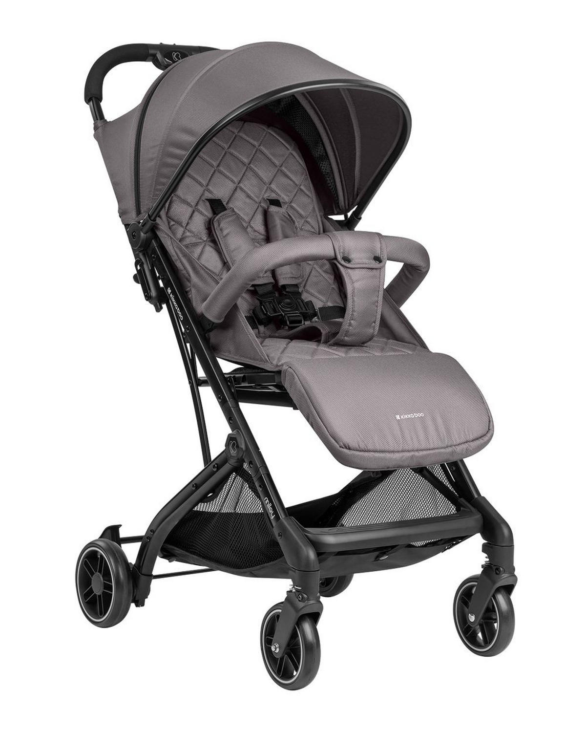 KINDERWAGEN Miley mit Fußsack grau dunkelgrau Fußstütze verstellbar, klappbar, Korb - Grau, Metall (64/52/100cm) - Kikka boo