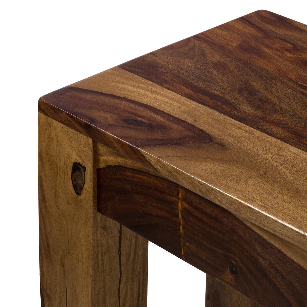 SITZBANK - Sheesham massiv - Sheeshamfarben, Holz (180/45/35cm) - home24