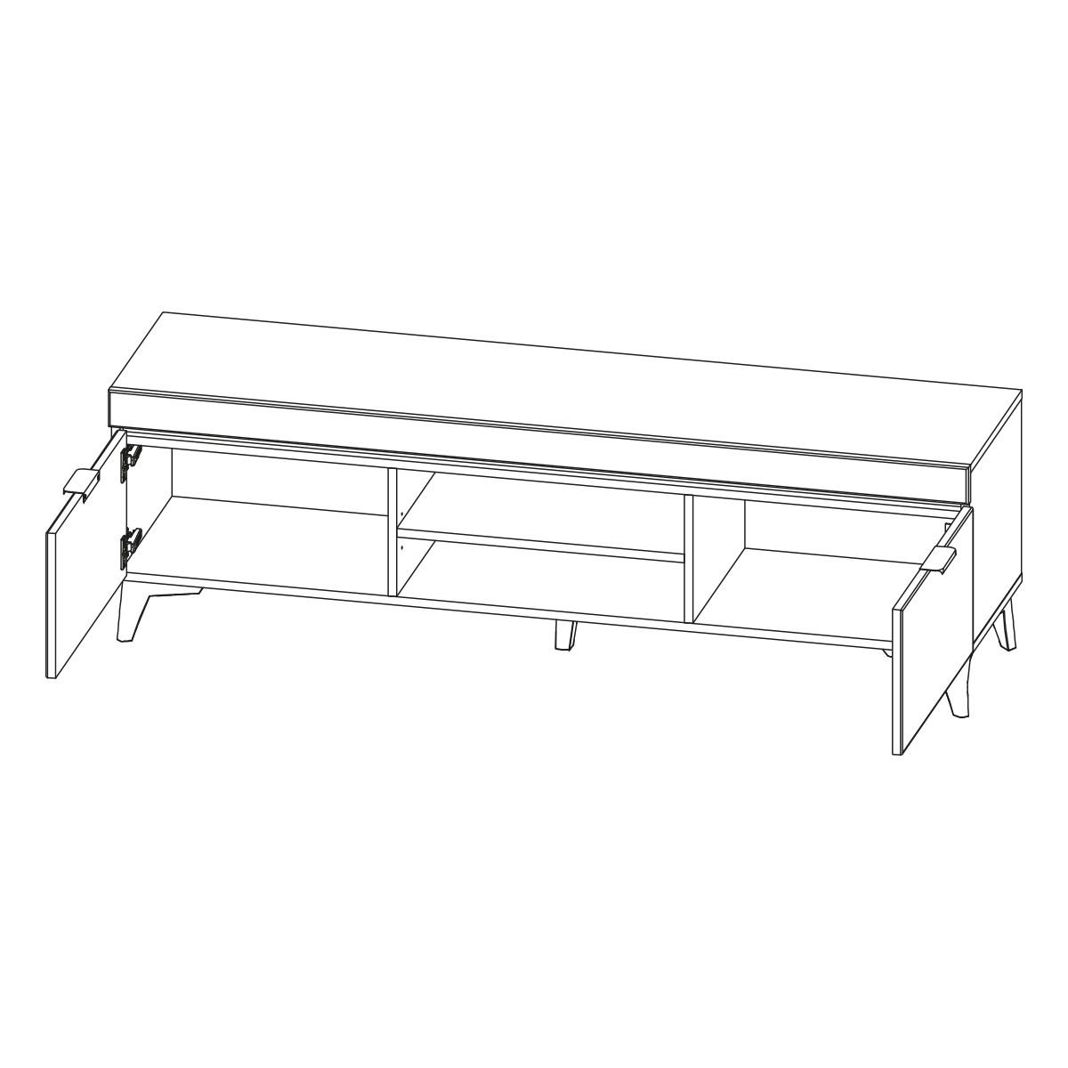 TV-MÖBEL Ruben Weiß - Weiß, Holzwerkstoff (157/48/40cm) - Petits-meubles
