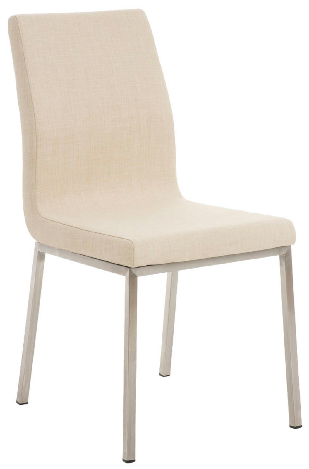 STUHL 2er Set Stoff Creme - Edelstahlfarben/Creme, Textil/Metall (40/88/50cm) - CLP