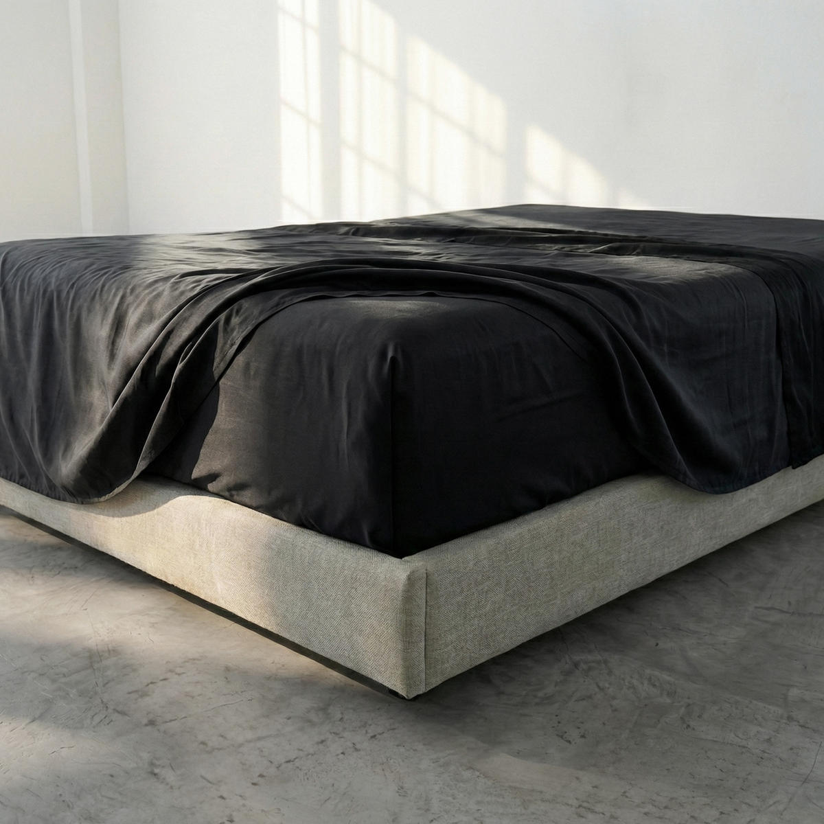 SPANNBETTTUCH basic 160x200x32 cm schwarz - Schwarz, Textil (160/200cm) - Happy Friday
