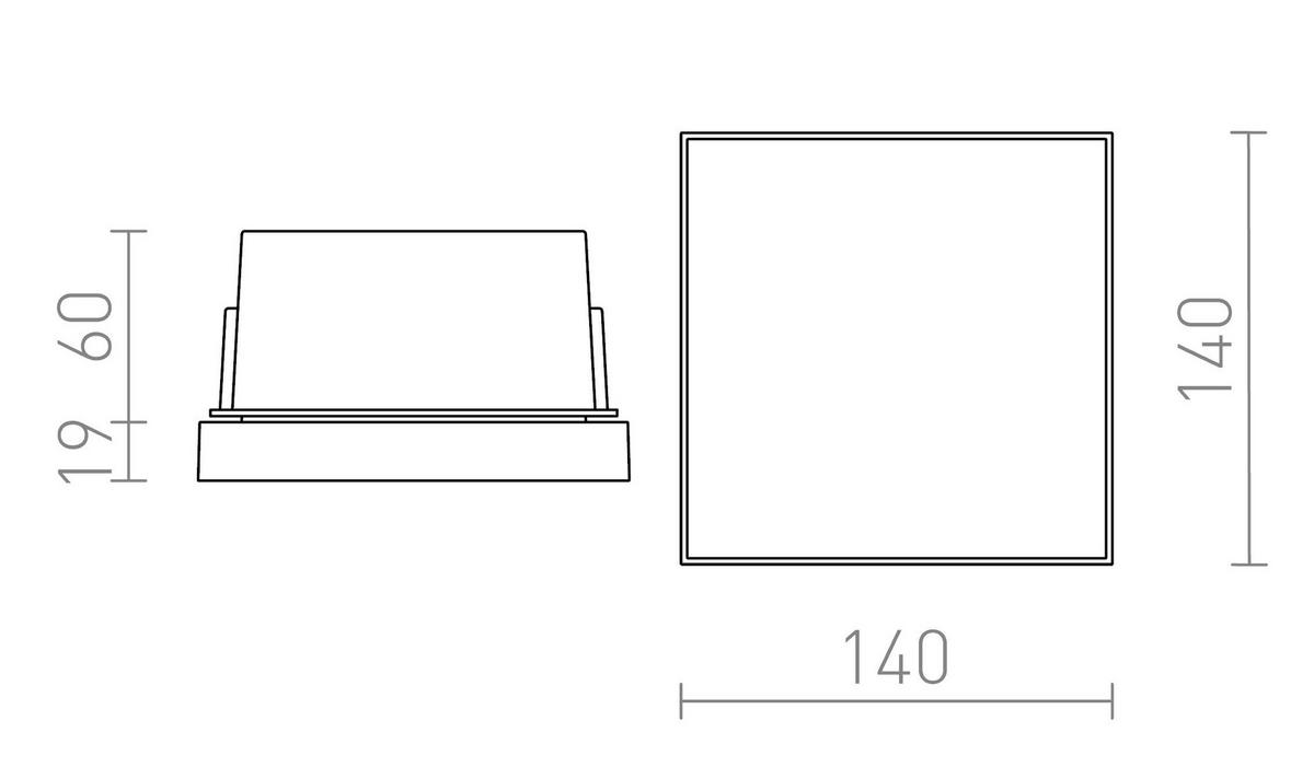 AUSSENLEUCHTE DEJAVU SQ 14 Schwarz 6 W IP65 - Schwarz, Metall (14/14/19cm) - Rendl