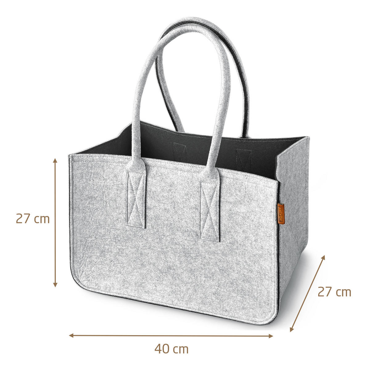 EINKAUFSKORB aus Filz - Dunkelgrau, Textil (40/27/40cm) - Miqio Design