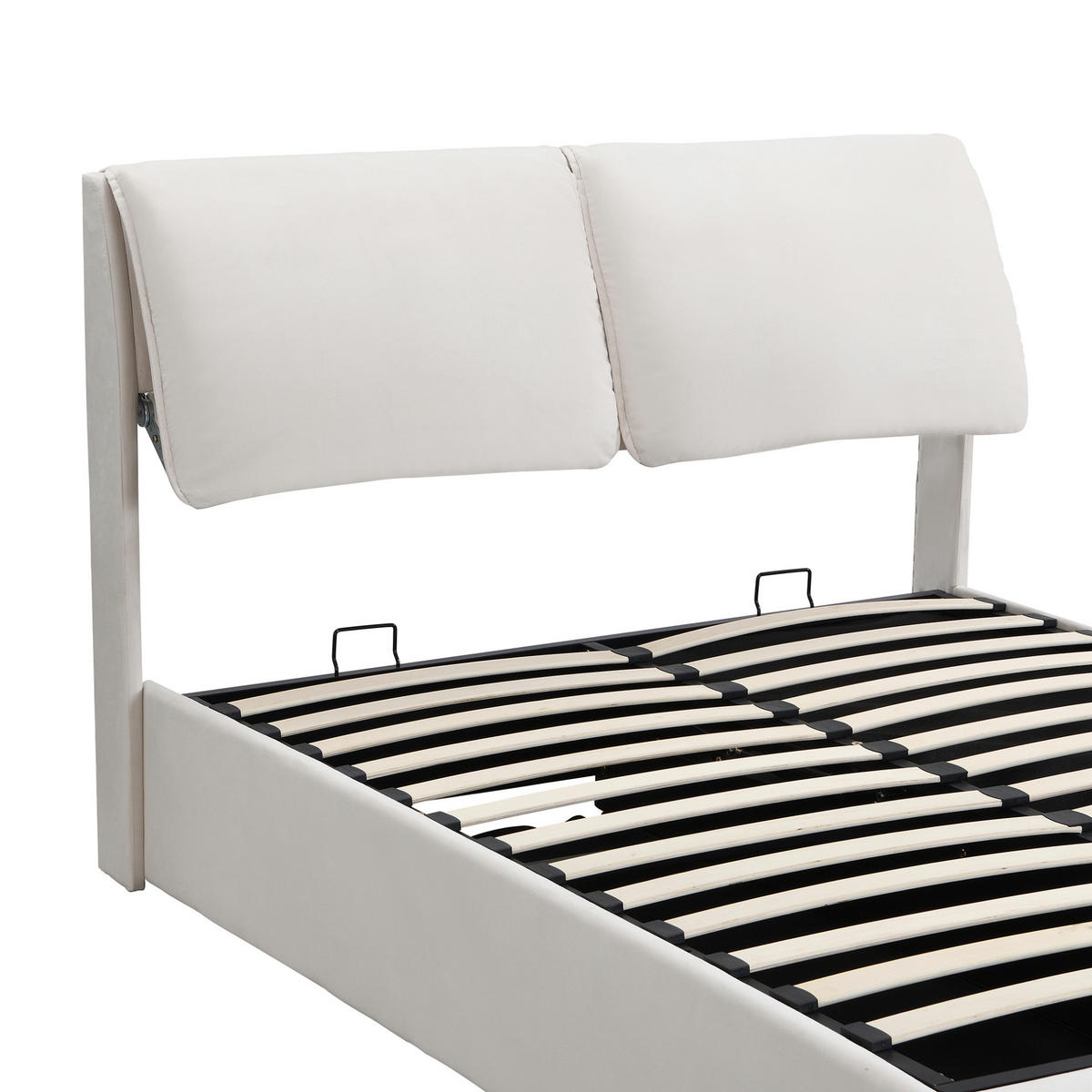 POLSTERBETT mit Bettkasten und 3 Schubladen 140x200 cm Samt Beige - Beige, Metall (140/200cm) - Meubliv