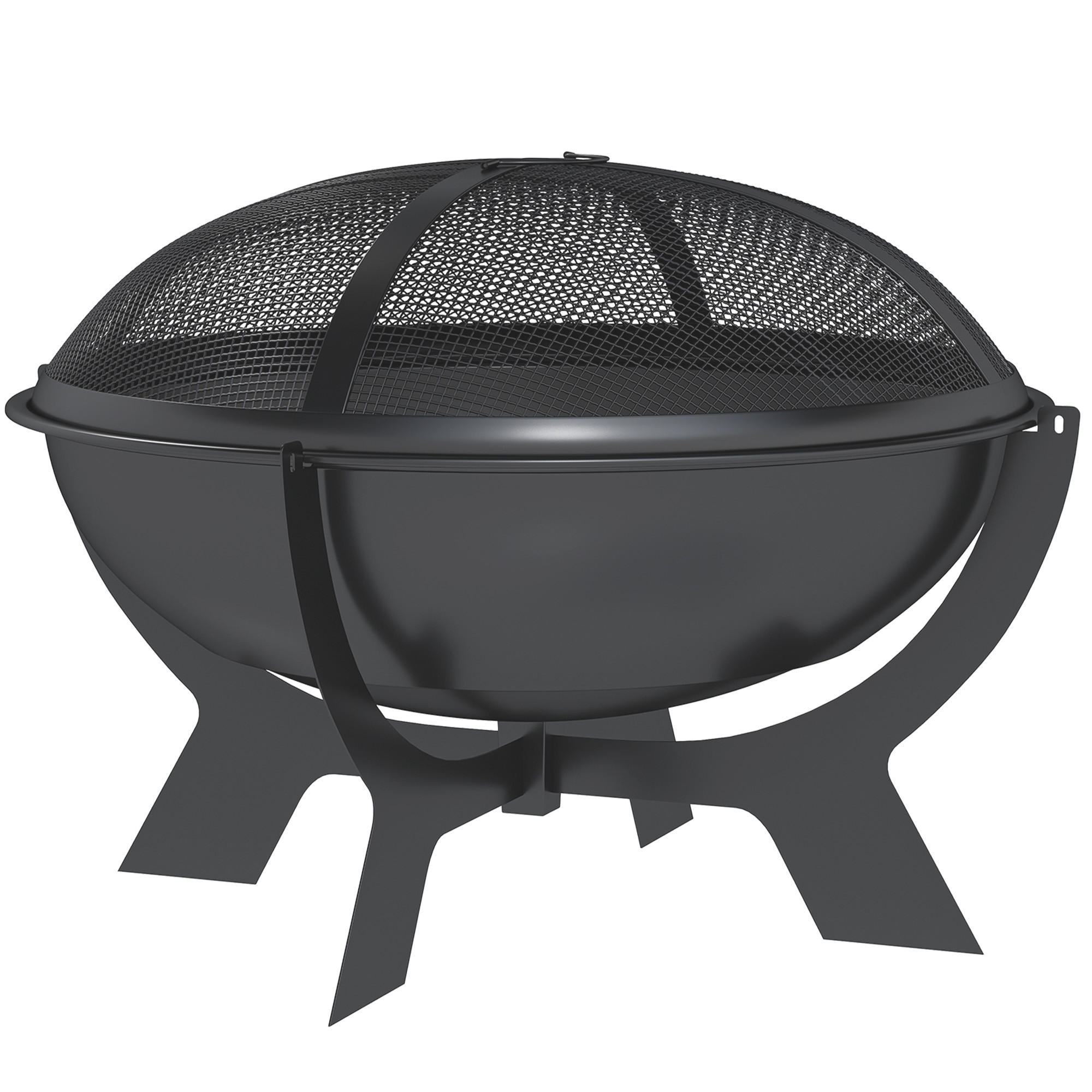 Feuerschale Metall Schwarz - Schwarz, Metall (54/39/54cm) - Outsunny