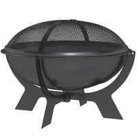 Feuerschale Metall Schwarz - Schwarz, Metall (54/39/54cm) - Outsunny