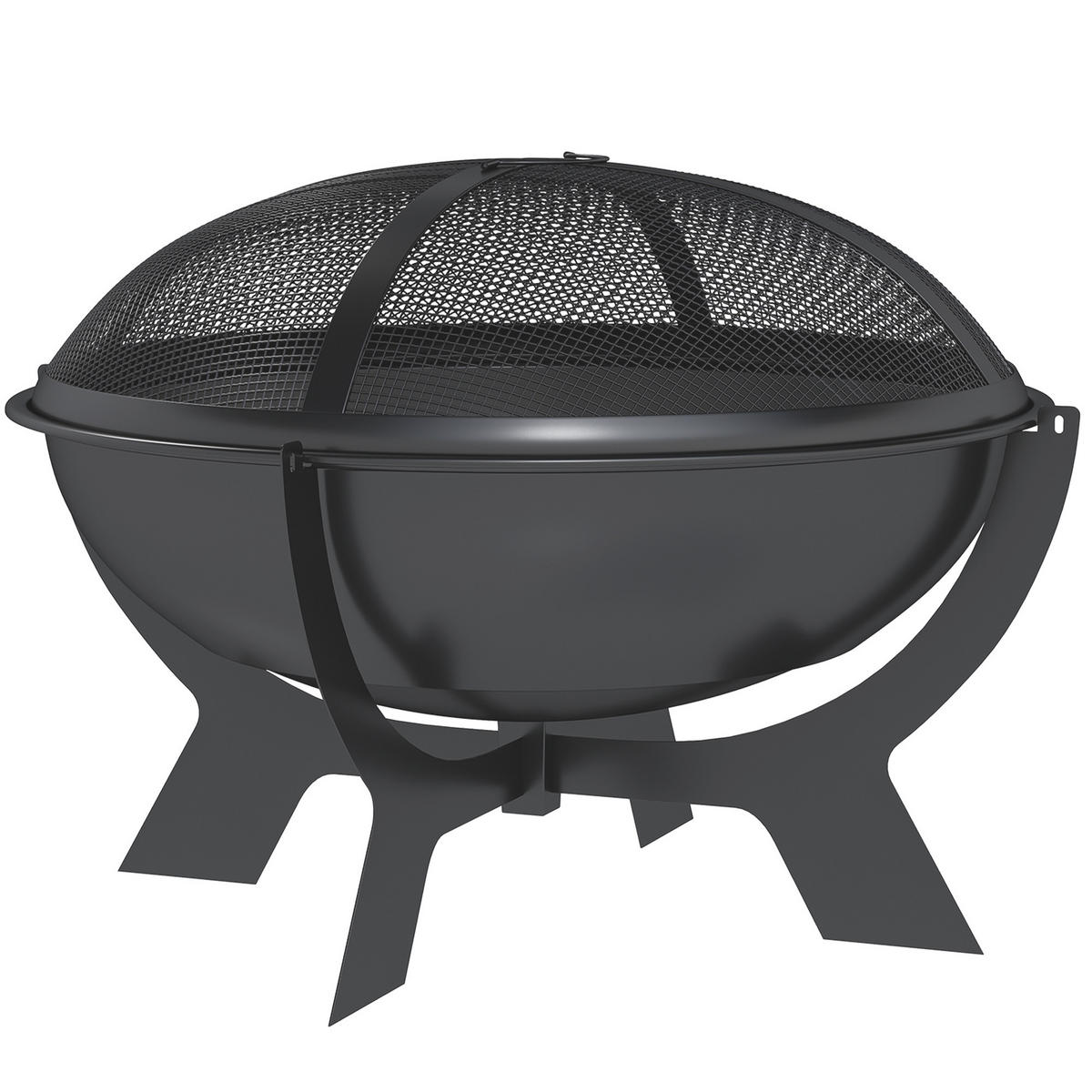 Feuerschale Metall Schwarz - Schwarz, Metall (54/39/54cm) - Outsunny