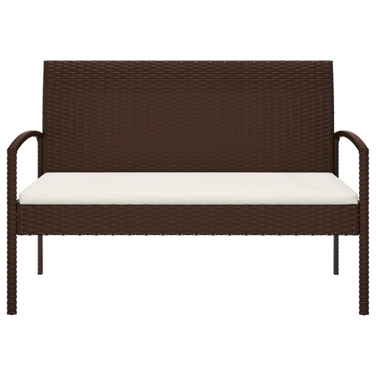 GARTENBANK mit Kissen Braun 105 cm Poly Rattan - Braun, Kunststoff (58/74/105cm) - furnicato