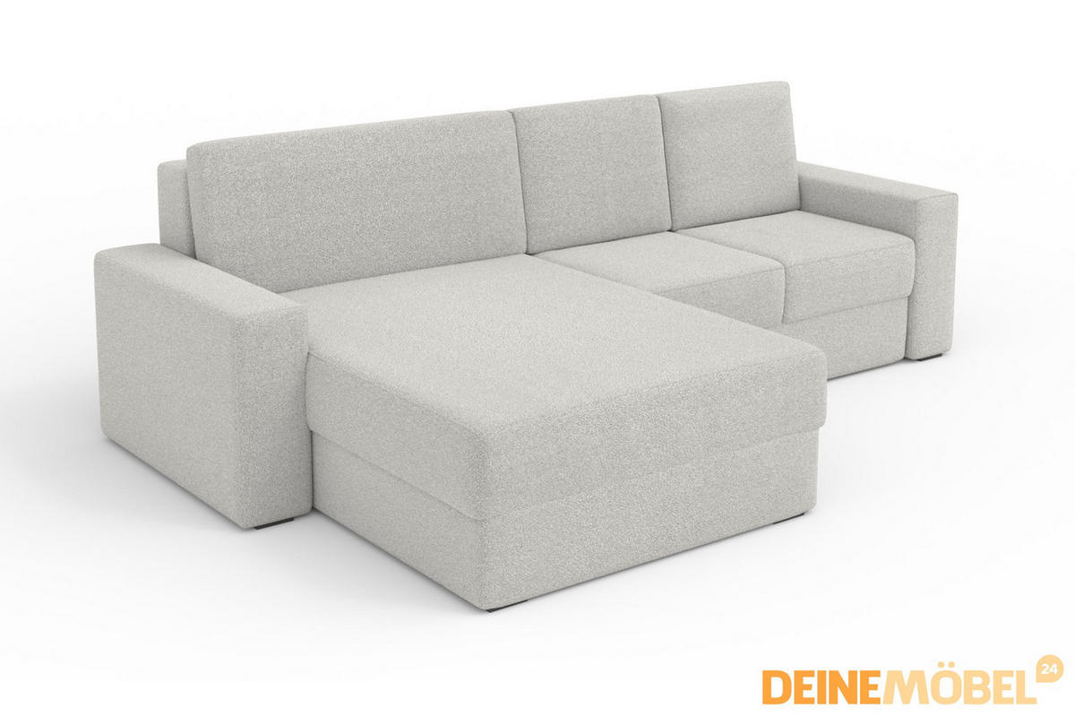 ECKSOFA TOCO XL 275/170 cm in Boucle Weiß rechts - Beige, Holz/Holzwerkstoff (275/170cm) - Deine Möbel 24