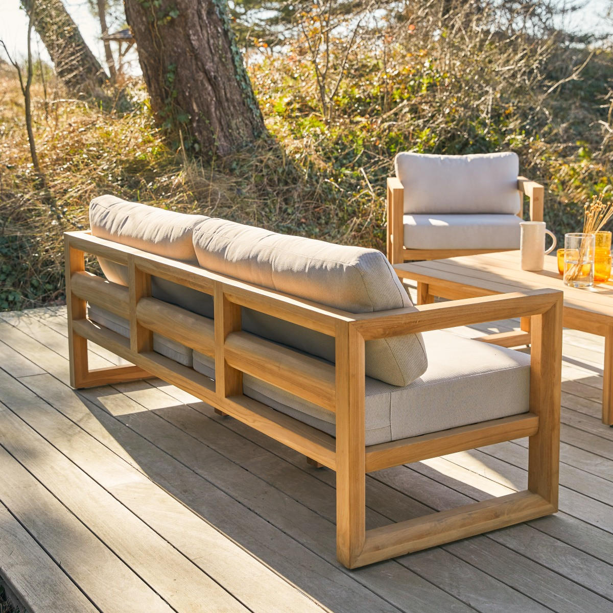 GARTENBANK Noah Weiß aus Teak - Weiß, Holz (201/63/70cm) - Tikamoon