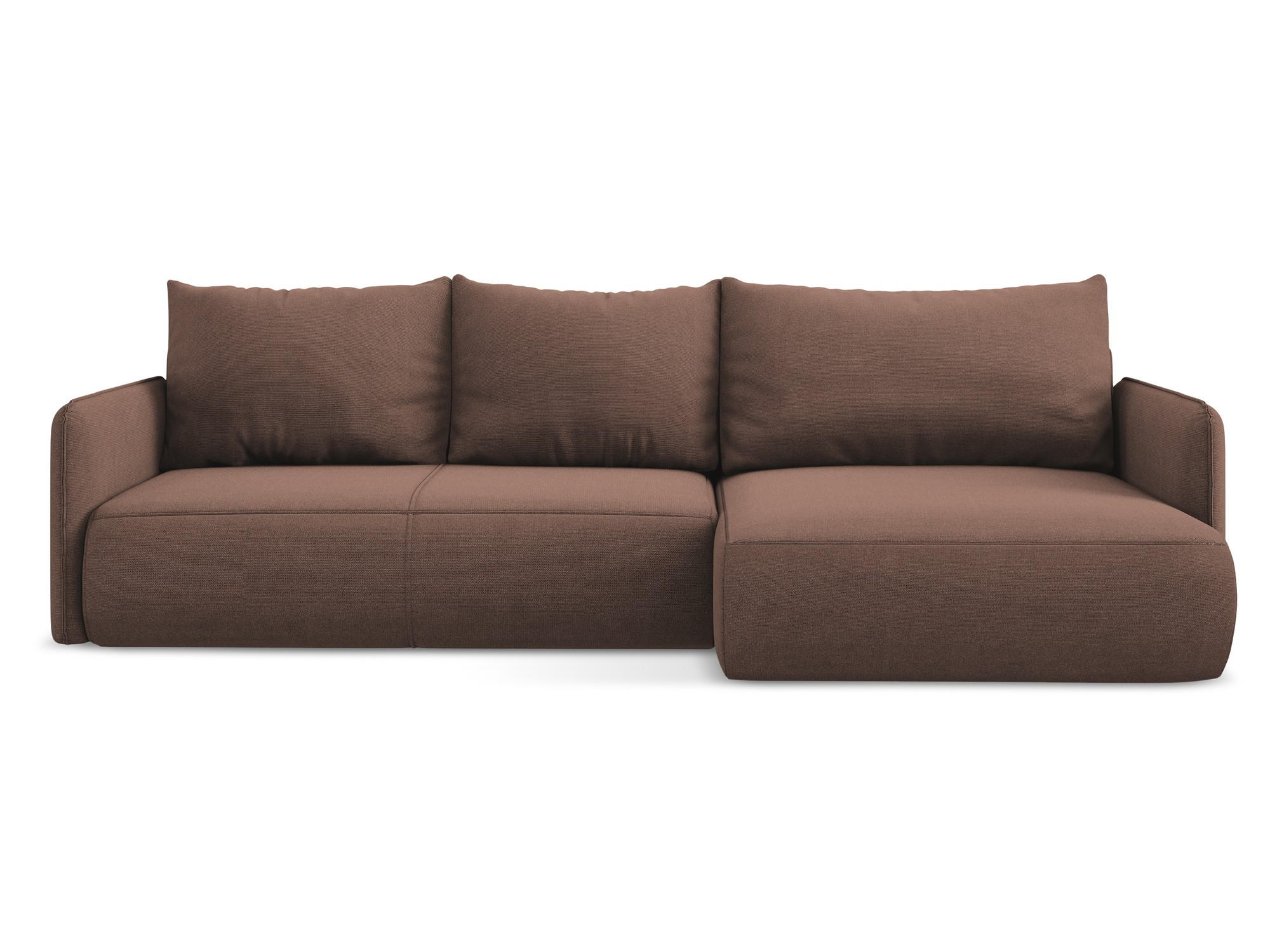 ECKSOFA mit Schlaffunktion Strukturstoff Stoff Pink - Pink/Hellrosa, Kunststoff/Textil (240/148cm) - Makamii