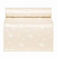 TISCHLÄUFER 40/140 cm Lurex Sterne Creme - Creme, Textil (40/140cm) - TiborTex